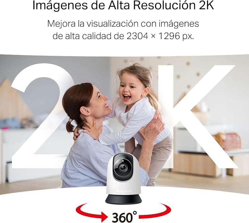 MC210 - Cámara vigilancia wifi interior 360°, 2K 3MP, Bebé