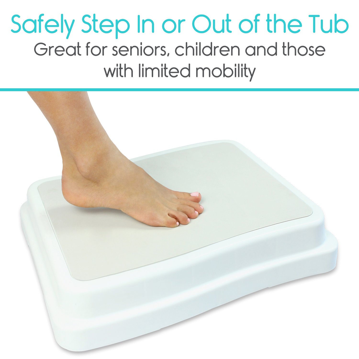 Bath Step by Vive Safe Step Bathroom Aid for Entering Exiting Bathtub