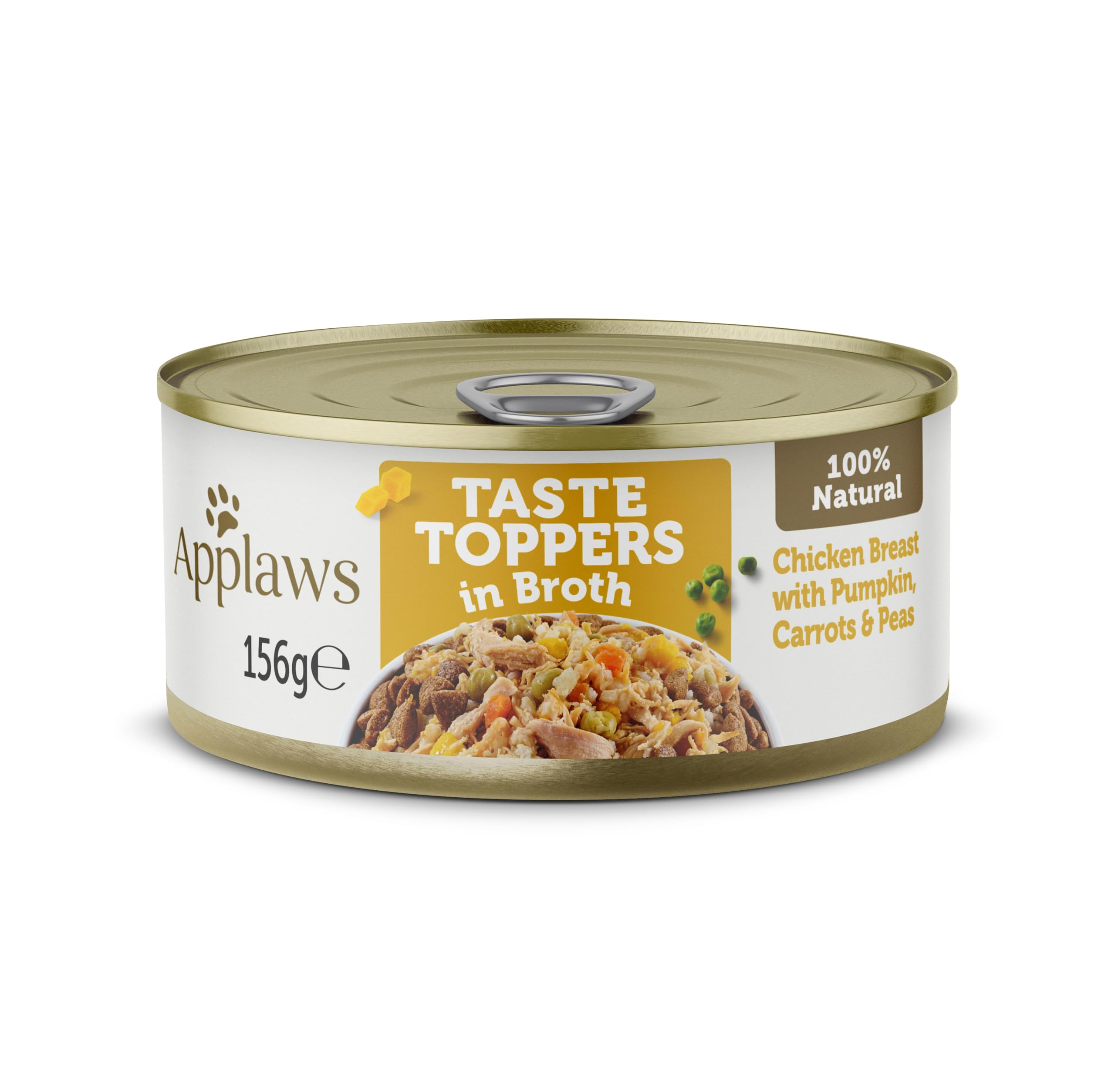 Applaws 100% Natural Wet Dog Food, Chicken Breast with Pumpkin and Vegetables in Broth 156g Tin (Pack of 12)