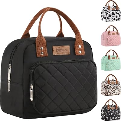 HOMESPON Insulated Lunch Bag for Work Adults - Black, Large Capacity