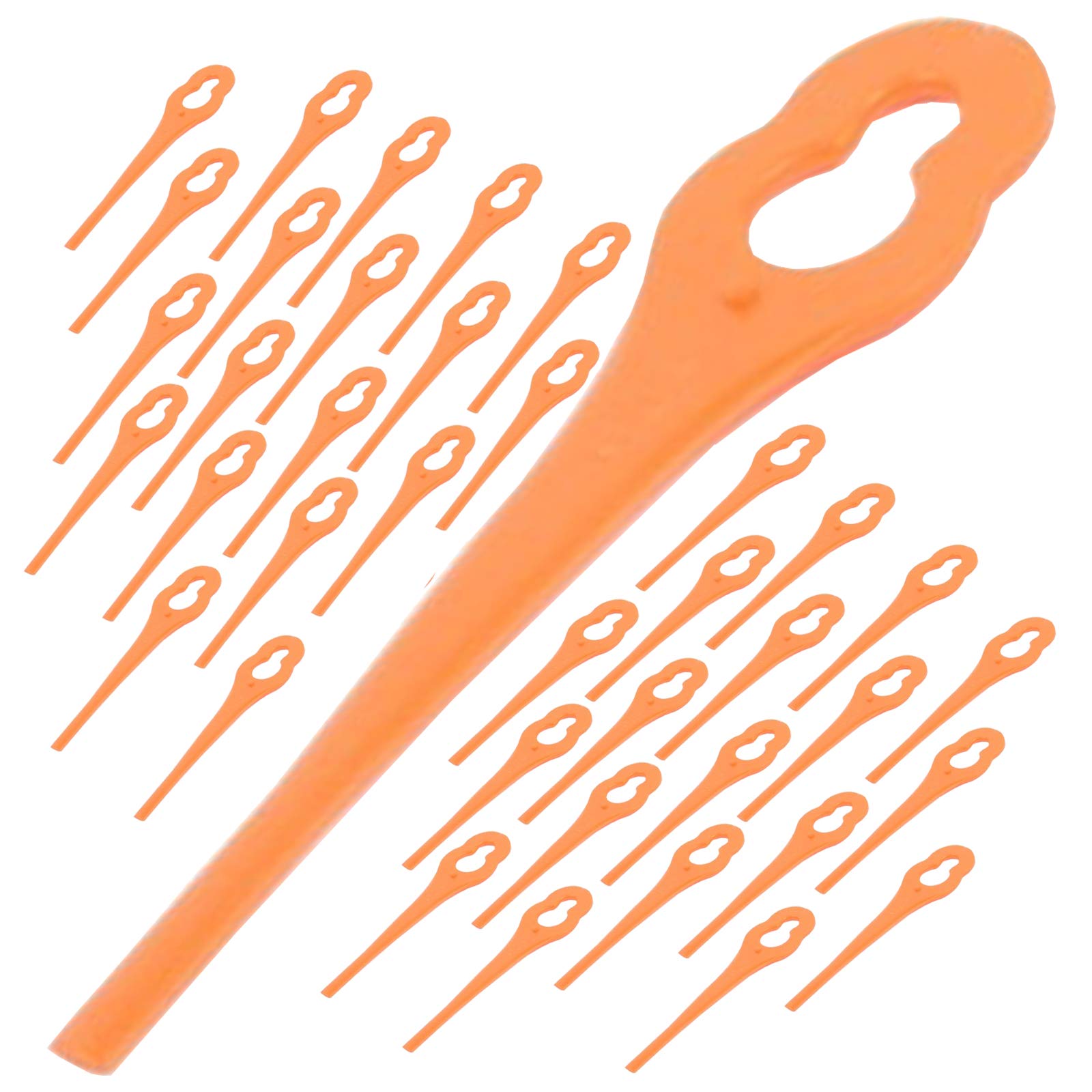 SPARES2GO Plastic Blades for Lidl Florabest Parkside Grass Trimmer Strimmer (Pack of 40)