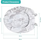 Anika Marble Effect Toilet Seat, Chrome Hinges, Standard Fit 43x37.5cm view 3