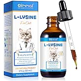 L-Lysine Supplement for Cats 60mL | Feline Support Drops | Helps Maintain Normal Eye & Respiratory Function | Easy-to-Use Liq