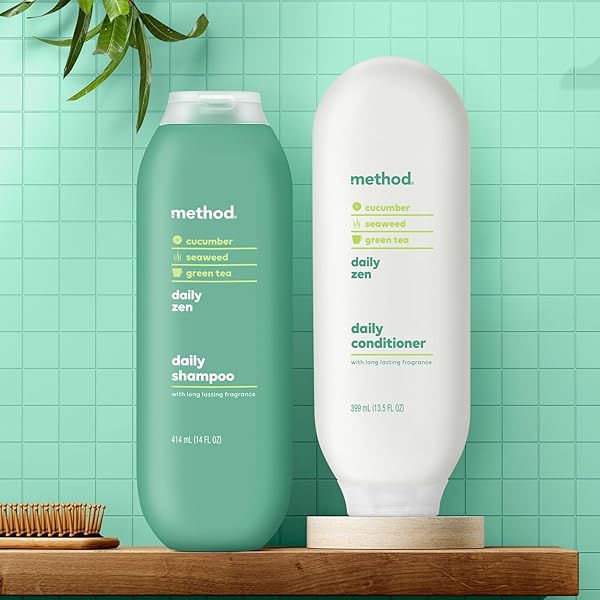 METHOD EVERYDAY SHAMPOO, DAILY ZEN WITH CUCUMBER, GREEN TEA, AND SEAWEED SCENT NOTES, PARABEN AND SULFATE FREE, 14 OZ (PACK OF 1)
