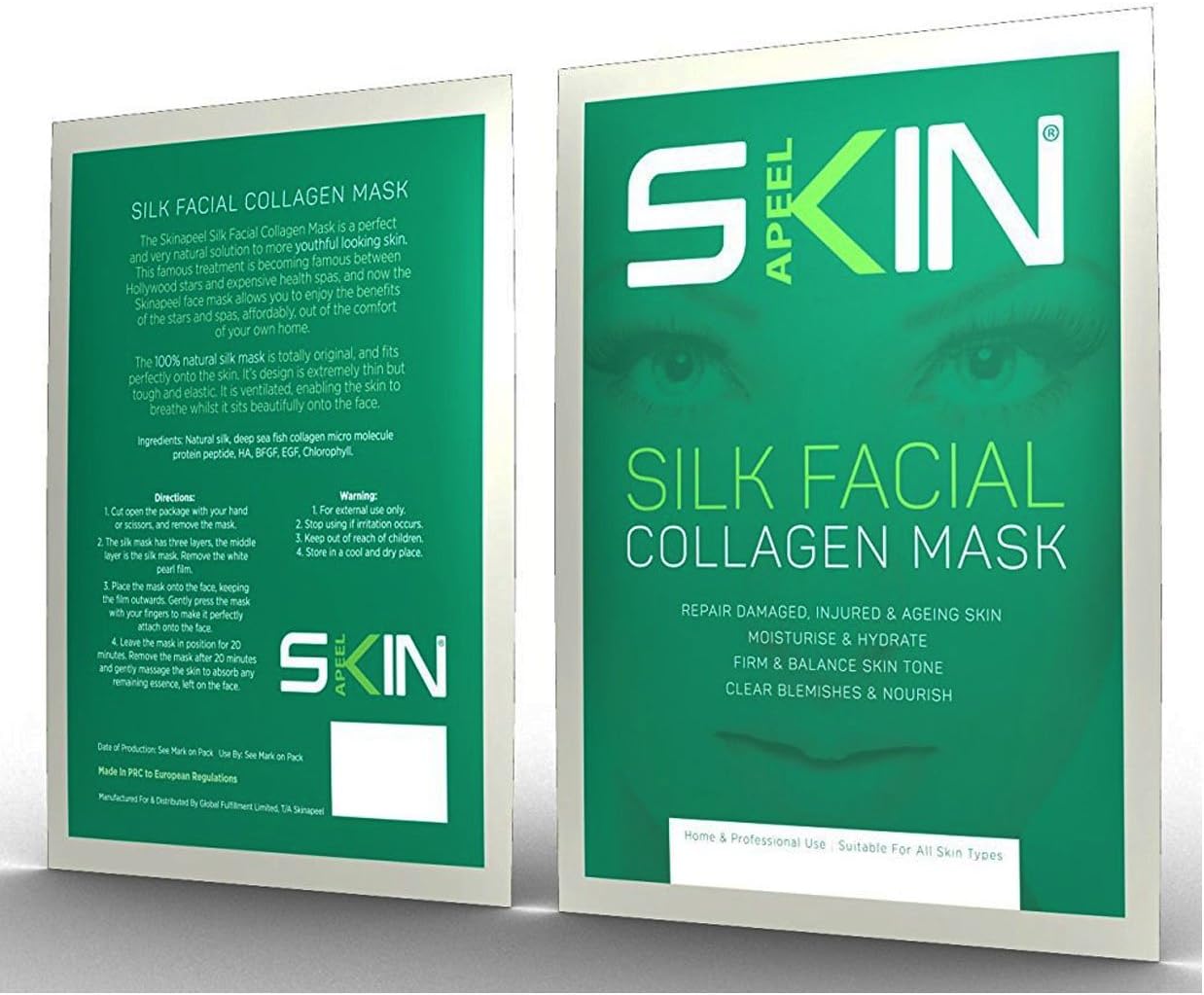 Skinapeel Silk Facial Collagen Mask x 5 Regeneration Rejuvenate Skin Anti Ageing Wrinkle Treatment