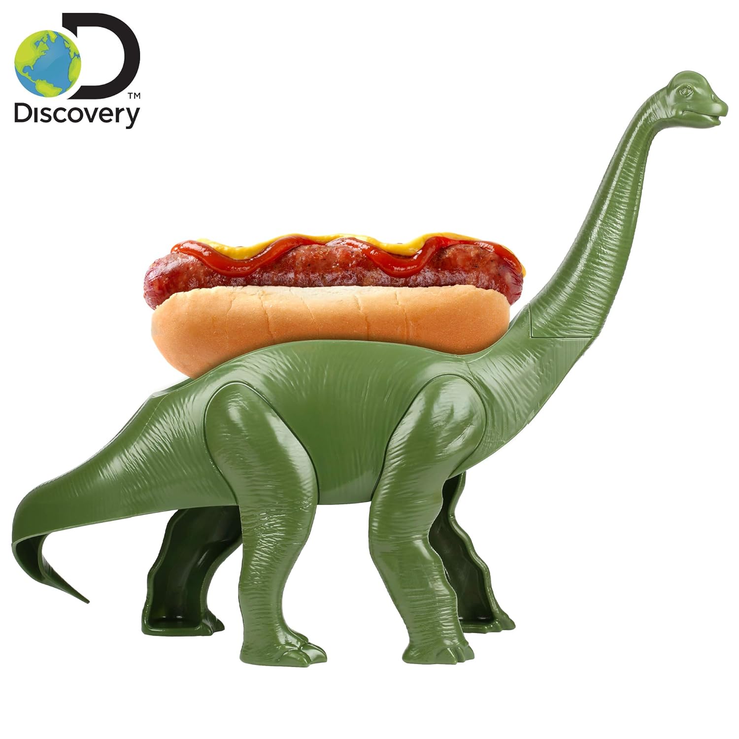 Discovery Weeniesaurus Snack & Meal Holder – Epic Brontosauruses Shaped Serving Tray – Perfect for Hot Dogs, Burritos, Candy, Cookies & Much More – Great Gift for Kids & Kidults that Love Dinosaurs