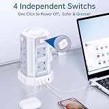 Kemelo 12-in-1 Tower Extension Lead with USB 4 Ports 3M Surge Protected view 5