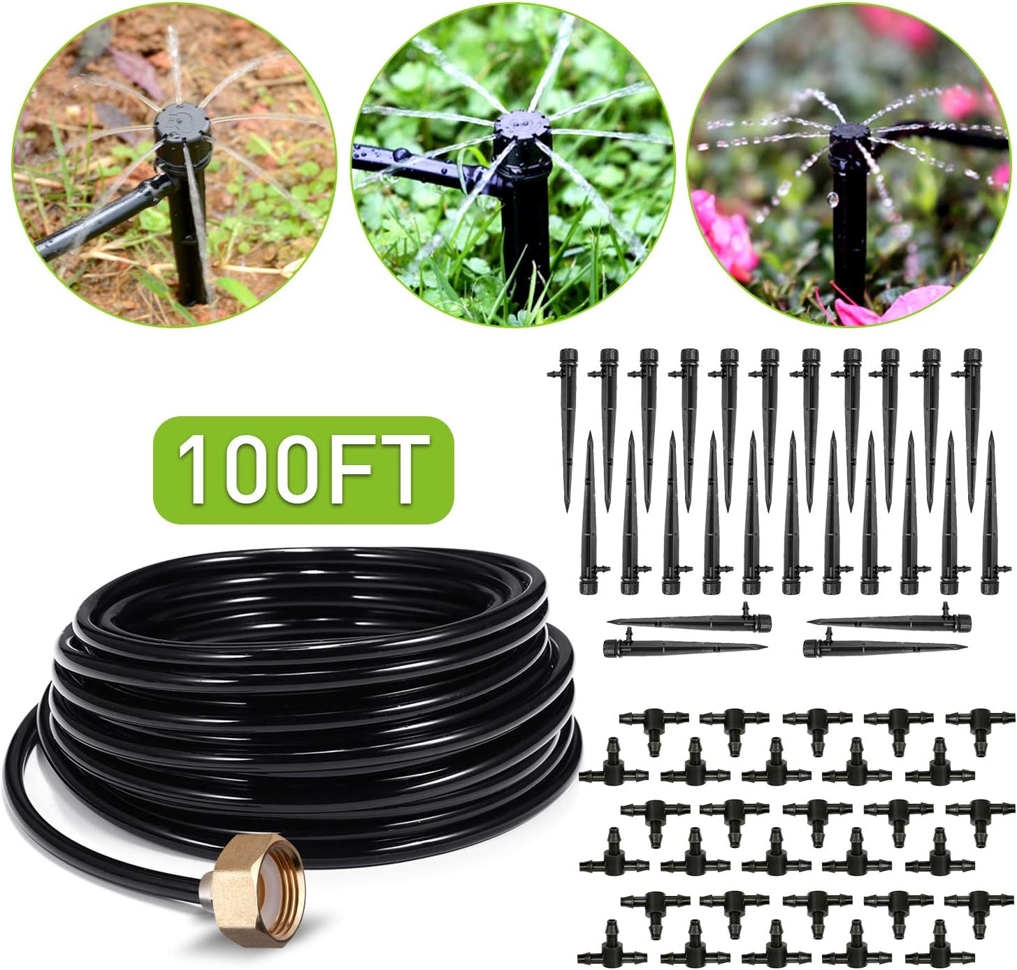 HIRALIY 50ft Drip Irrigation Kit Plant Watering System 8x5mm Blank Distribution Tubing DIY Automatic Irrigation Equipment Set for Garden Greenhouse Flower Bed Patio Lawn : Garden & Outdoor