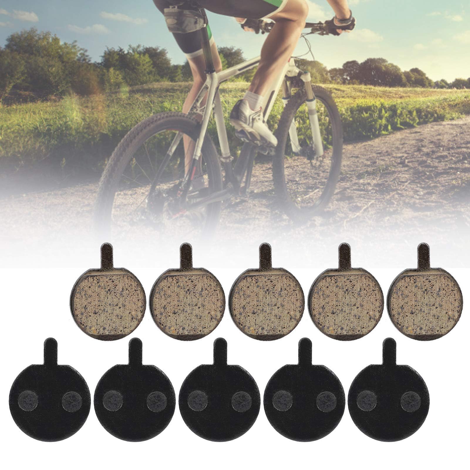 5 Pairs Bicycle Bike Disc Brake Pads, Resin Semi-Metal Low Noise Bike Brake Pads Compatible with JAK-5, BBB7, TONGLI, BOLI, BB2 Trinidad, Permanent and Partial Pull Electric Driving Brake Pads