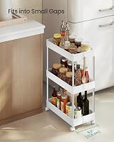 SONGMICS 3-Tier Storage Trolley 360° Wheels Cloud White KSC009W01 view 3