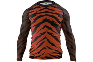 O2TEE Mens Jiu Jitsu BJJ Rash Guards Lightweight Compression Long Sleeve Shirt