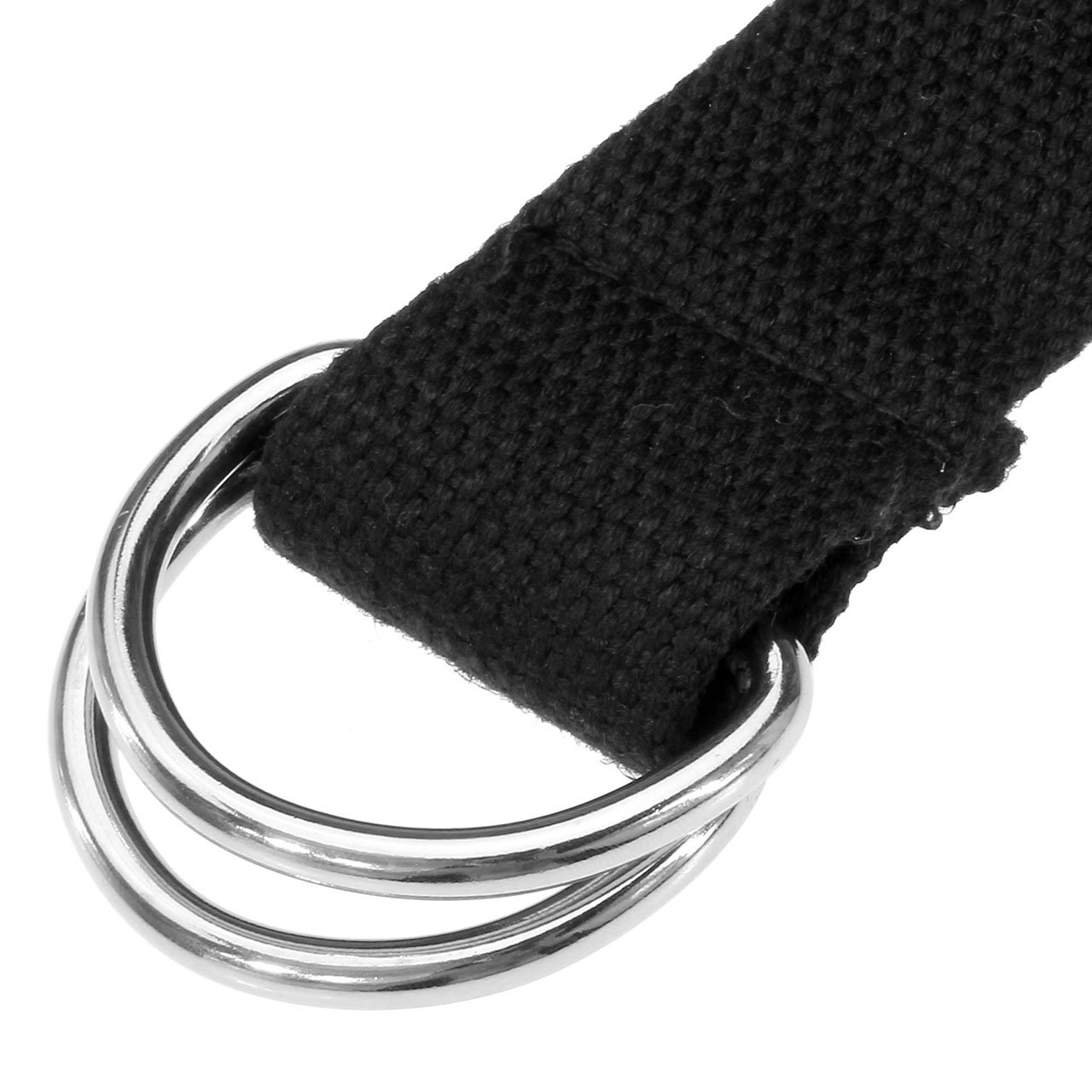 Faleto Herren Damen Gürtel Stoffgürtel mit Doppel D-ringe Schnalle Leinwand Canvas Jeansgürtel Belts 113cm + Original Geschenkbox (Schwarz)