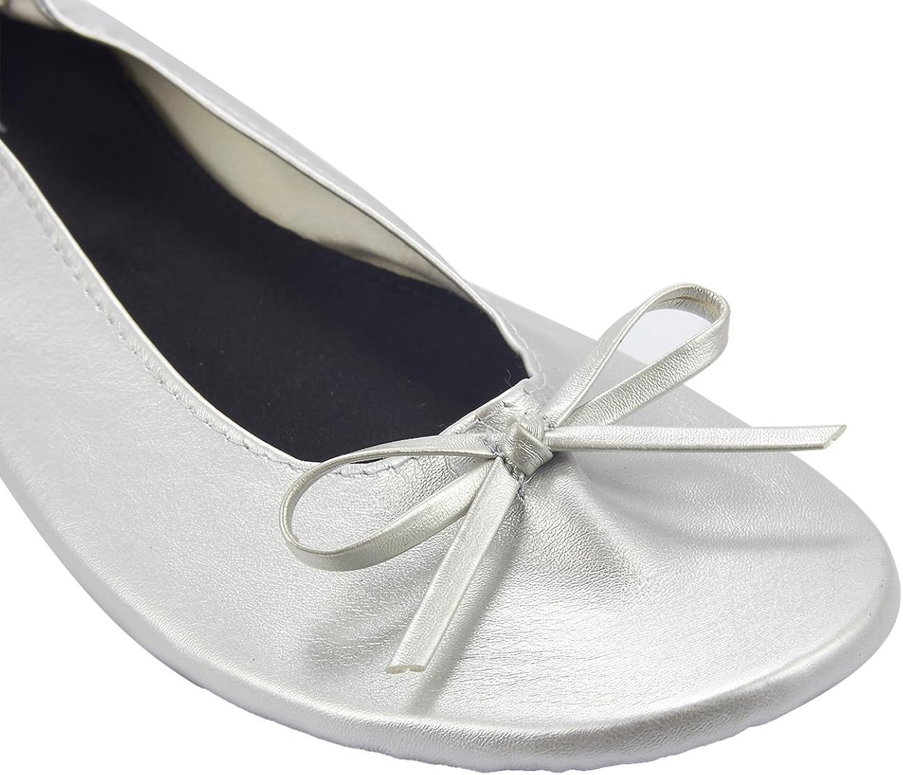 silver foldable ballet flats