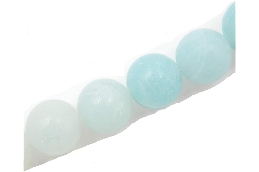 Malahill Gemstone Beads for Jewelry Making, Sold per Bag 5 Strands Inside, Multi-Color Amazonite 8mm