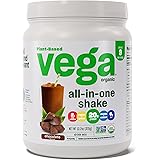 Vega Organic All-in-One Vegan Protein Powder Chocolate (9 Servings) Superfood Ingredients, Vitamins for Immunity Support, Ket