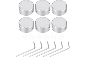 MECCANIXITY 6 Pcs Footswitch Toppers Guitar Pedal Button Caps Metal Footswitch Top Cover 3/8" for Guitar Effects Pedal Button