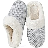 ULTRAIDEAS Women's Warm Winter House Shoes Slippers Memory Foam with Comfy Fleece, Fuzzy Slip-on Indoor Outdoor