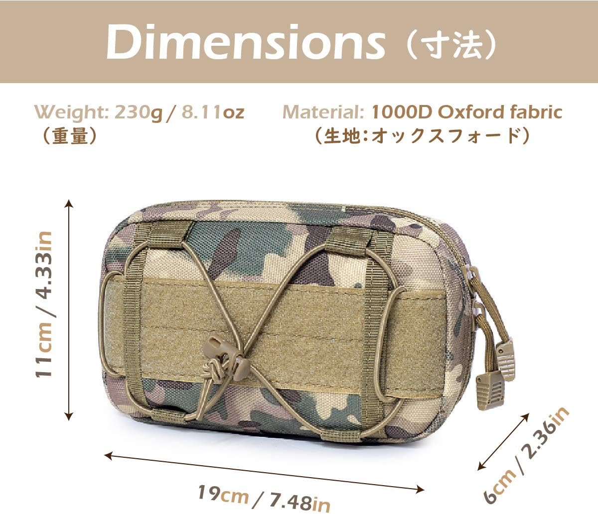 TRIWONDER Tactical Admin Molle Pouch Military Molle Pouches Horizontal Belt Pouch EDC Utility Pouch (Green) - Image 3