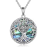 YFN Tree of Life Necklace Sterling Silver Celtic Knot Tree Pendant Jewelry Gifts for Women Men