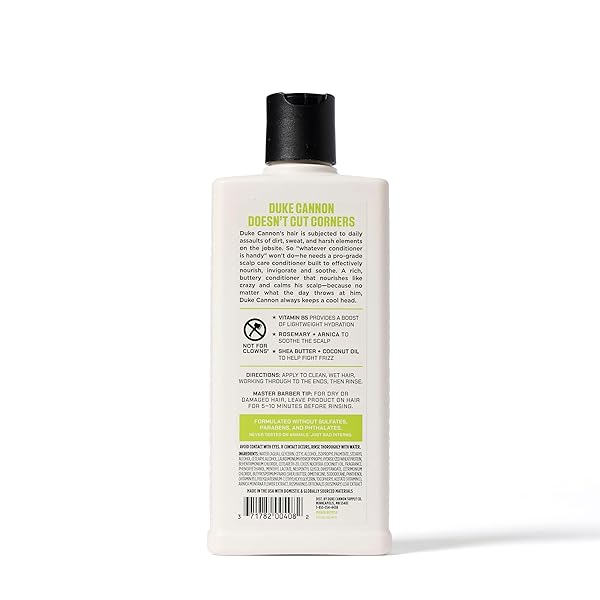 DUKE CANNON SUPERIOR GRADE SCALP CARE CONDITIONER FOR MEN, 14 OZ – VITAMIN B5 FOR HYDRATION, ROSEMARY & ARNICA FOR SCALP SOOTHING, SHEA BUTTER & COCONUT OIL FOR MOISTURE, SULFATE-FREE