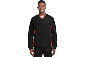 SPORT-TEK Men's Tipped V Neck Raglan Wind Shirt