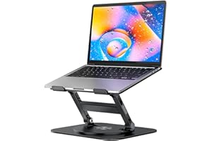 MCHOSE Laptop Stand, H-Design Stable Computer Stand, Ergonomic Laptop Riser with 360° Rotating Base, Notebook Compatible with All 10-17” Laptops, Black