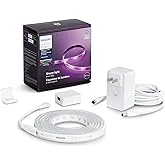 Philips Hue Bluetooth Smart Lightstrip Plus 5ft Base Kit - White and Color Ambiance Family Christmas Holiday- Voice Compatibl