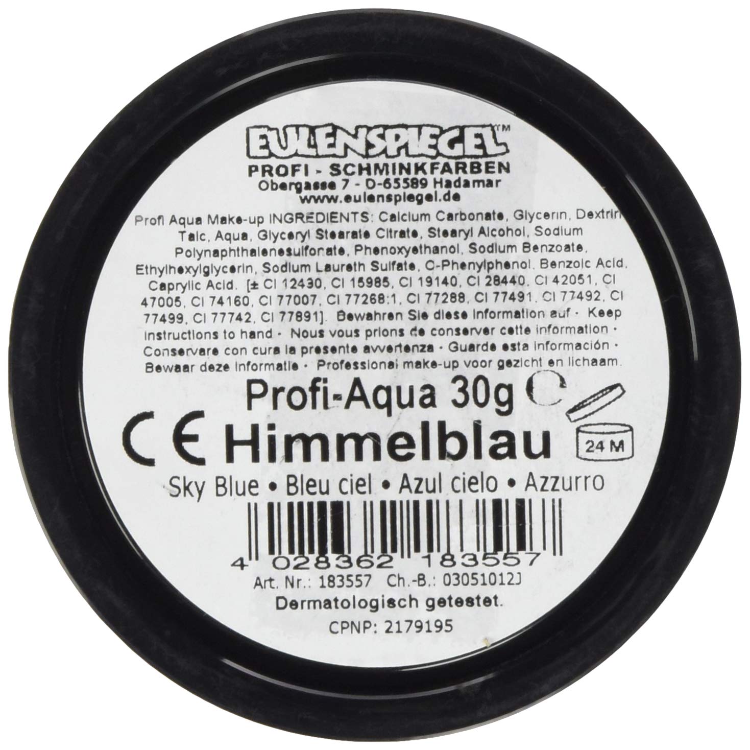 Eulenspiegel Professional Aqua Make-Up, 20 ml/30 g, Sky Blue - Image 3