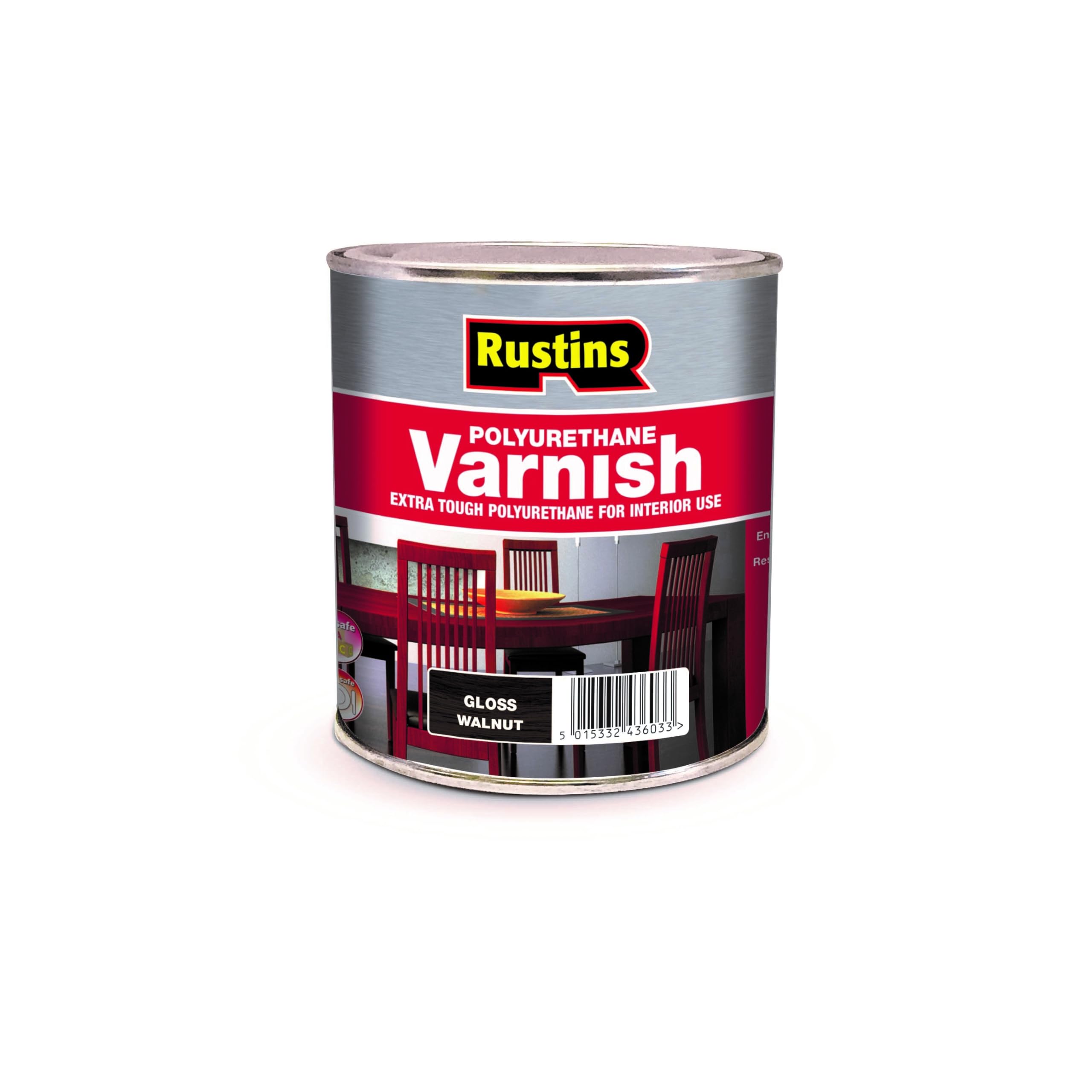 Rustins Polyurethane Varnish Walnut Gloss 500ml