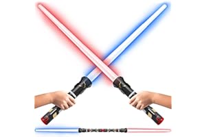 USA Toyz Starfire Galaxy Light Up Sword for Kids or Adults- 2-in-1 Dual Light Swords Set with Interactive FX Sound, 3 Color Changing LEDs, Retractable, Double-Sided Expandable LED Toy for Kids