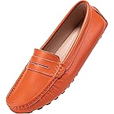 BEAUSEEN Women's Genuine Leather Penny Loafers Classic Driving Moccasins Casual Slip On Comfort Women Loafer Shoes