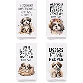 SPBL&L Shih Tzu Dog Kitchen Towels Set of 4, Shih Tzu Gifts for Women, Shih Tzu Decor Tea Dish Towels for Kitchen, Shih Tzu Decorative Hand Towels for Bathroom, 16x24 Inches