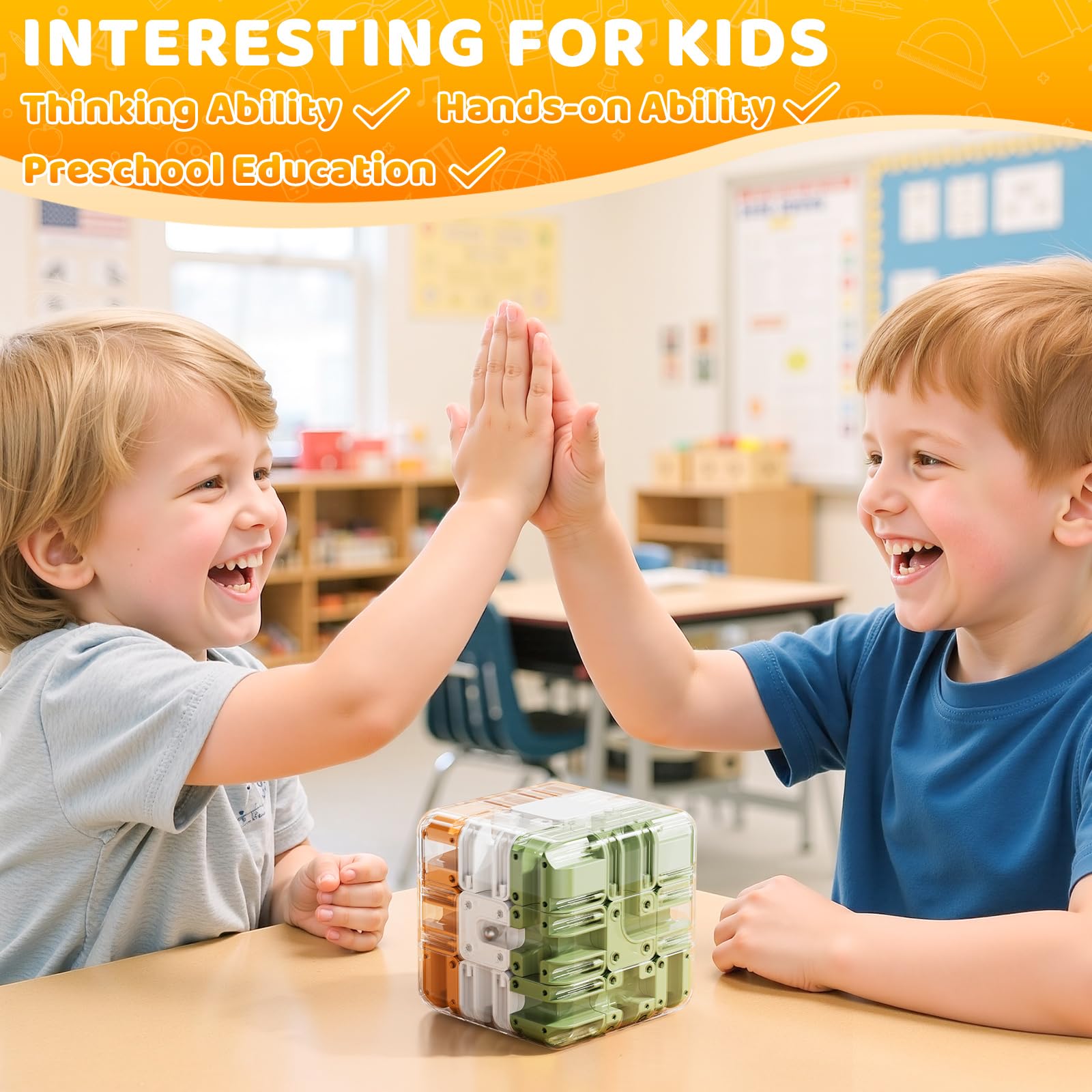 3D Cube Puzzle for Kids 5-8 8-12, Color Matched Game, Education Sensory Toys Birthday Gift for Kids Adults 5 6 7 8 9+ Years Old Boys