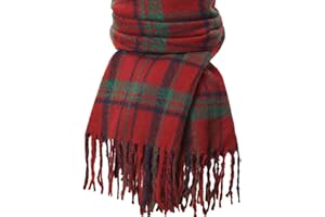 Tavaleu Winter Scarf for Women, Cashmere Feel Scarf Blanket Plaid Scarfs, Shawls Wraps Womens Scarves Fall Warm Tassel Shawls