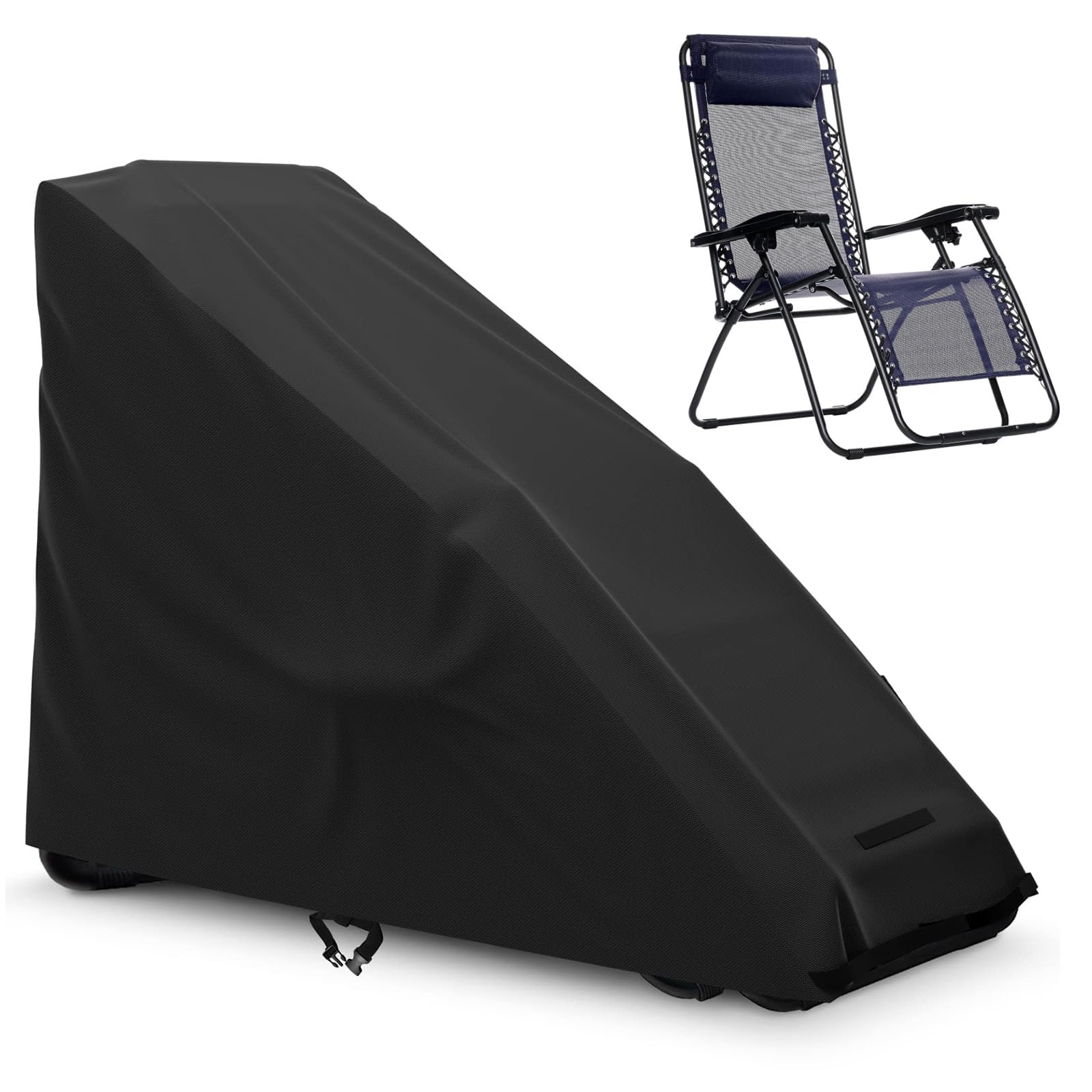 Photo 1 of AKEfit Zero Gravity Chair Cover Outdoor Folding Lawn Lounge Chair Covers Waterproof All Weather Dustproof Oxford Anti with Storage Bag Black