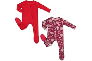 HAPIU Rayon from Bamboo Baby Footed Pajamas, 2 Way Zipper YKK, Footie for Baby Boy Girls, Newborn-24 Months