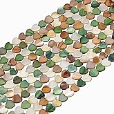 Yochus 90pcs Coffee Color Heart Shaped Natural Shell Loose Beads,8mm Irregular Shellfish Beads for DIY Crafts Earring Bracelet Necklace Keychain Jewelry Making Supplies