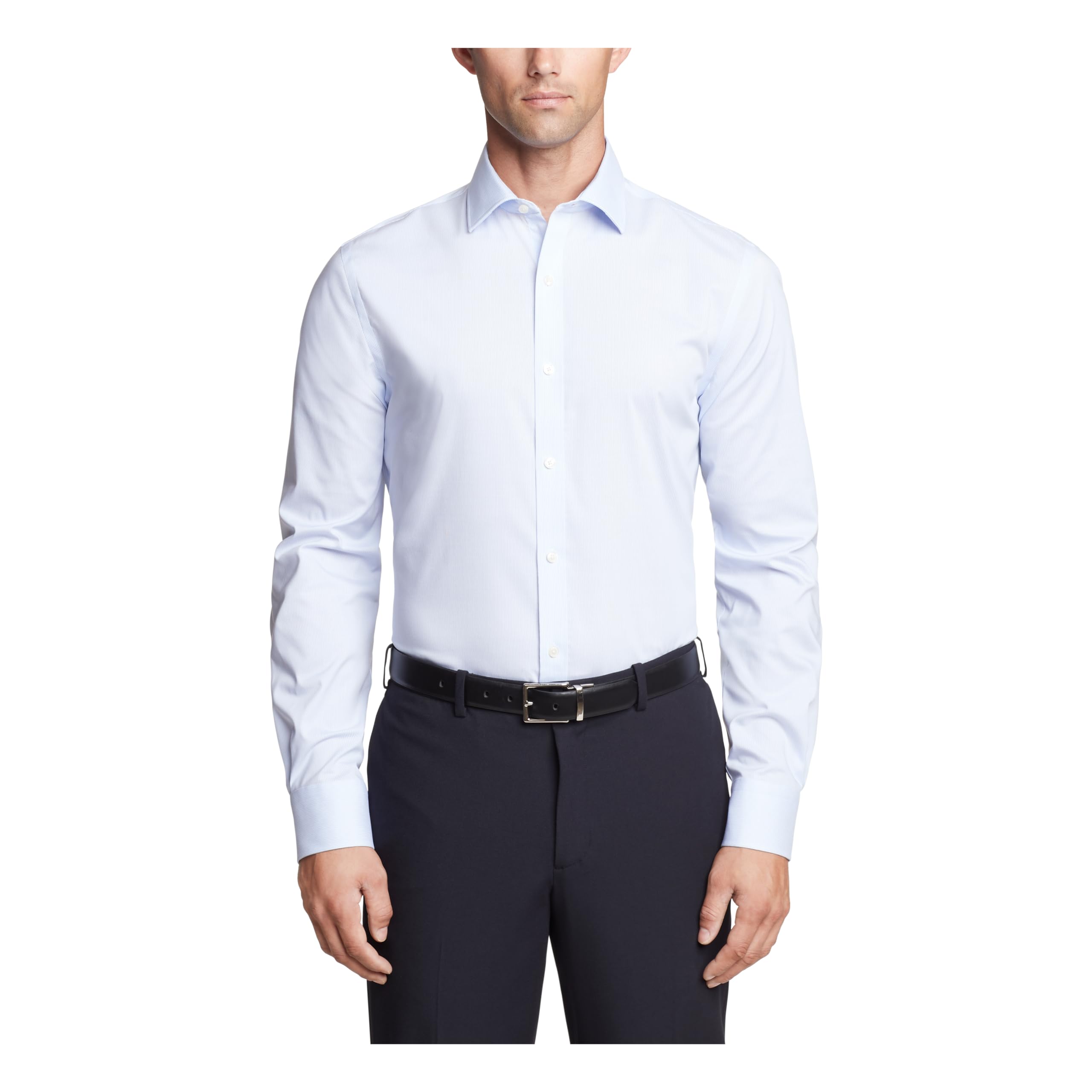 Tommy Hilfiger Men’s Dress Shirt Regular Fit Essentials Classic Blue