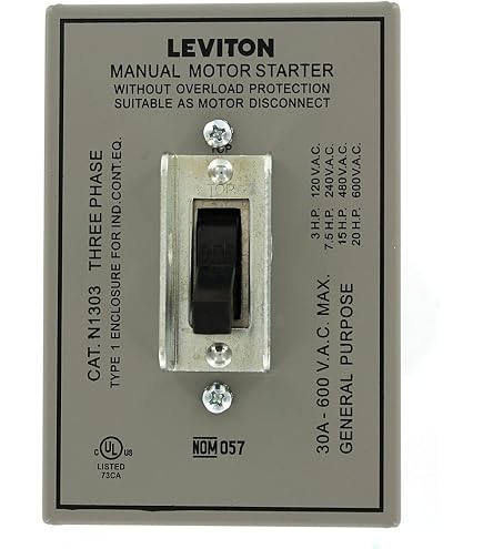 Leviton 30 Amp, 600 Volt, Toggle Three-Pole AC Motor Starter