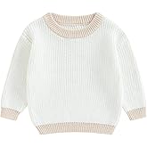 Newborn Infant Baby Girl Boy Knit Sweater Crewneck Pullover Long Sleeve Chunky Sweater Toddler Fall Winter Clothes