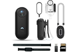 Eastfatkun 1080P Action Camera 3Hrs Extended Battery - 30m Waterproof Magnetic Mini Body Camera with 128GB, 360° Rotating Clip for Vlogging, Cycling, Diving, Hiking, Pet Adventures (Thumb-Sized)