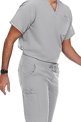 Hey Collection Men Stretch Scrubs Set V-Neck Scrub