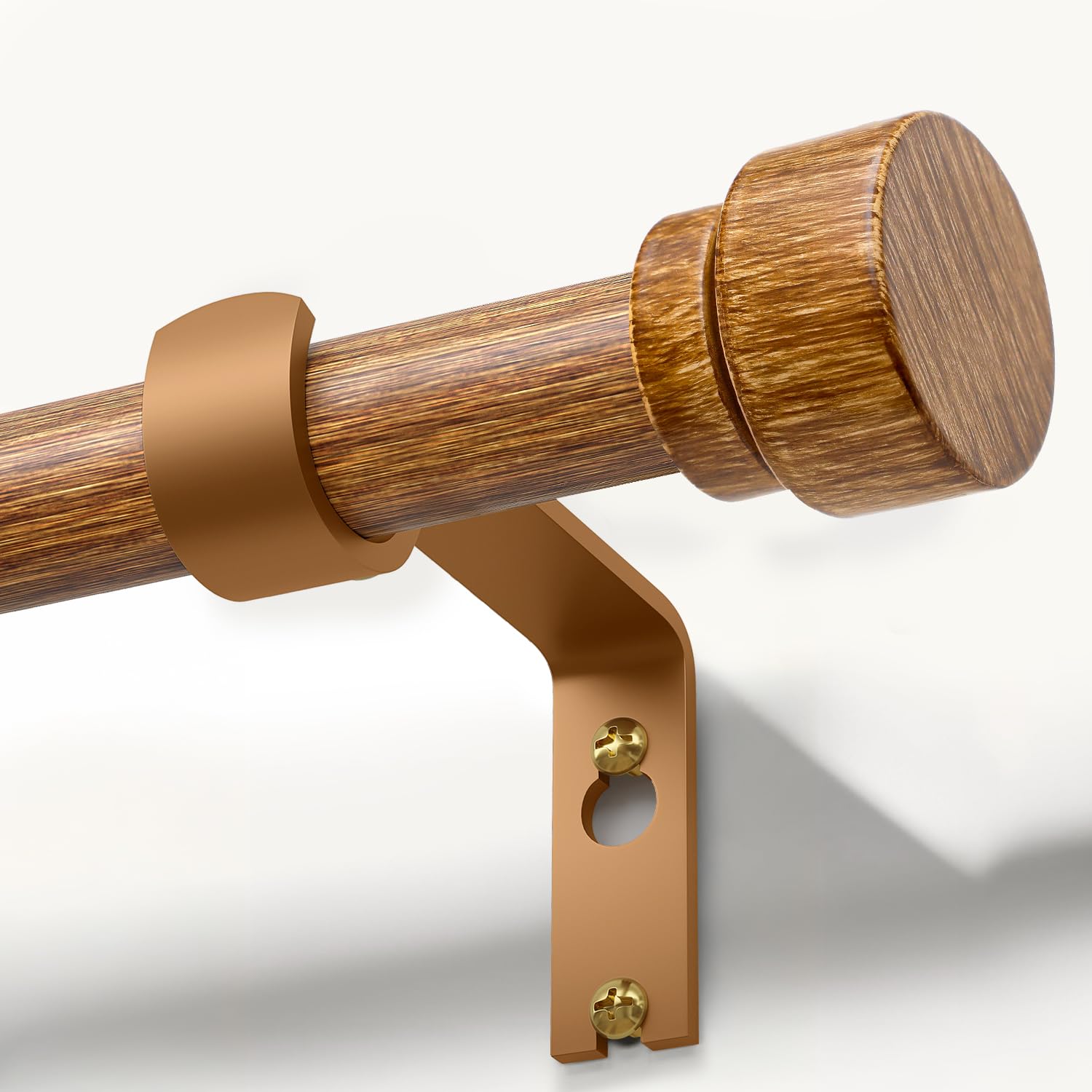 Photo 1 of Wood Curtain Rods for Windows 48 to 84 Inches 1" Diameter Boho Decorative Heavy Duty Window Curtain Rod Adjustable with Solid Finials for Living Room Bedroom Kitchen Farmhouse Outdoor