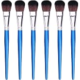GACDR 1 Inch Oval Mop Brush Set, 6PCS Blending Brushes for Acrylic Painting | Professional oval mop brushes for acrylic blending, watercolor softening, color transitions, base coating and fine art