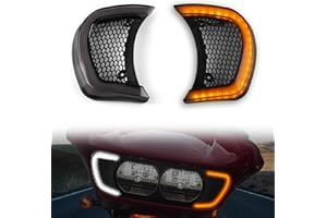 LUXEMOTO LED Headlight Vent Turn Signal for Road Glide, LED Fairing Vent Accent Lamp Indicator Side Lights for Harley Road Glide FLTRX Special FLTRXS CVO Ultra FLTRX 2015-2024 Accessories (Smoked Lens)