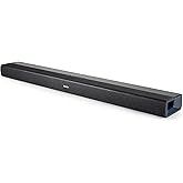 Denon DHT-S218 Sound Bar (Black), 2.1-Channel, 3D Audio with Dolby Atmos, 2 Built-in Subwoofers, Dual Midrange Drivers & Tweeters, 4K UHD HDMI with eARC, Dialog Enhancer, Multi-Pairing & Multi-Point
