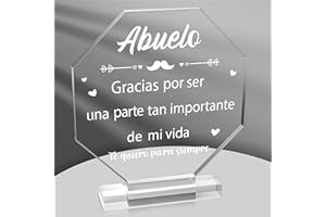 Yopyame Spanish Grandpa Birthday Gifts - Regalos para Abuelo Octagon Acrylic Gift Keepsake Paperweights Gift for Grandpa in Spanish Christmas Father's Day Gifts for Grandpa from Granddaughter Grandson