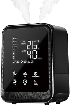 Ultraschall Luftbefeuchter 4,5 L. | Fernbedienung | Luftreinigungsgerät | Luftreiniger | Eingebautes Hygrometer | LED-Touch-D