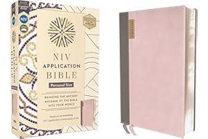 NIV Application Bible, Personal Size, Leathersoft, Pink/Gray, Red Letter, Comfort Print: Bringing the Ancient Message of the 