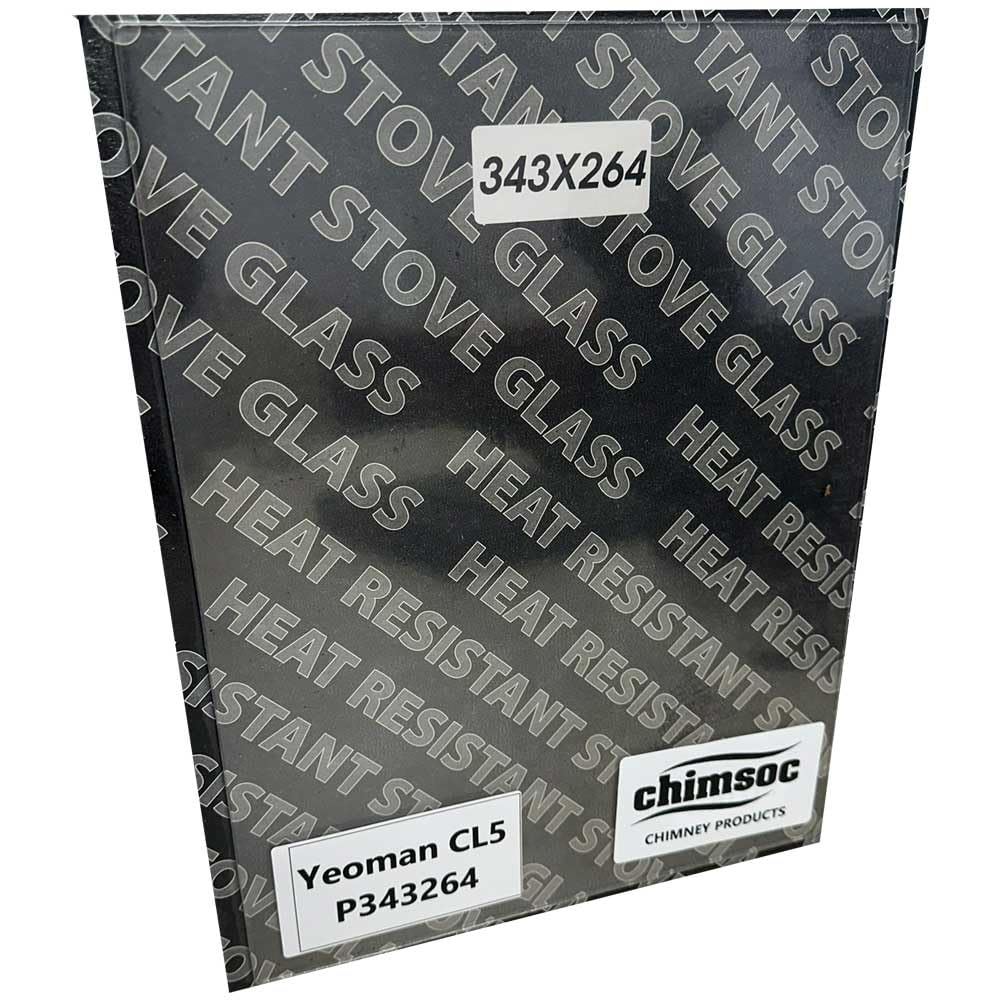 Chimsoc Replacement Stove Glass - Yeoman CL5 (343mm x 264mm Rectangular)